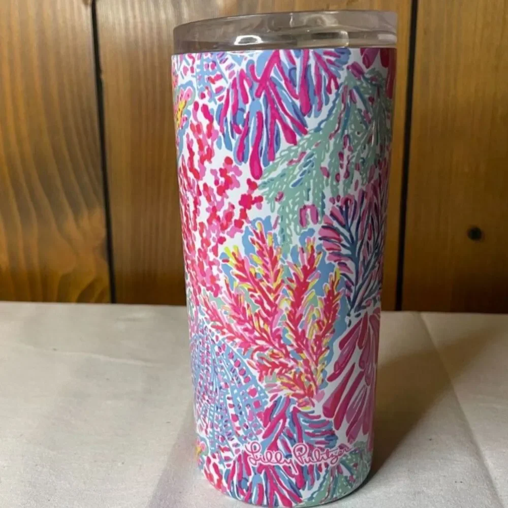 Lilly Pulitzer branded slim tumbler